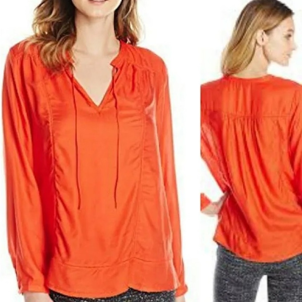 Orange/Red Lucky Brand Peasant Blouse